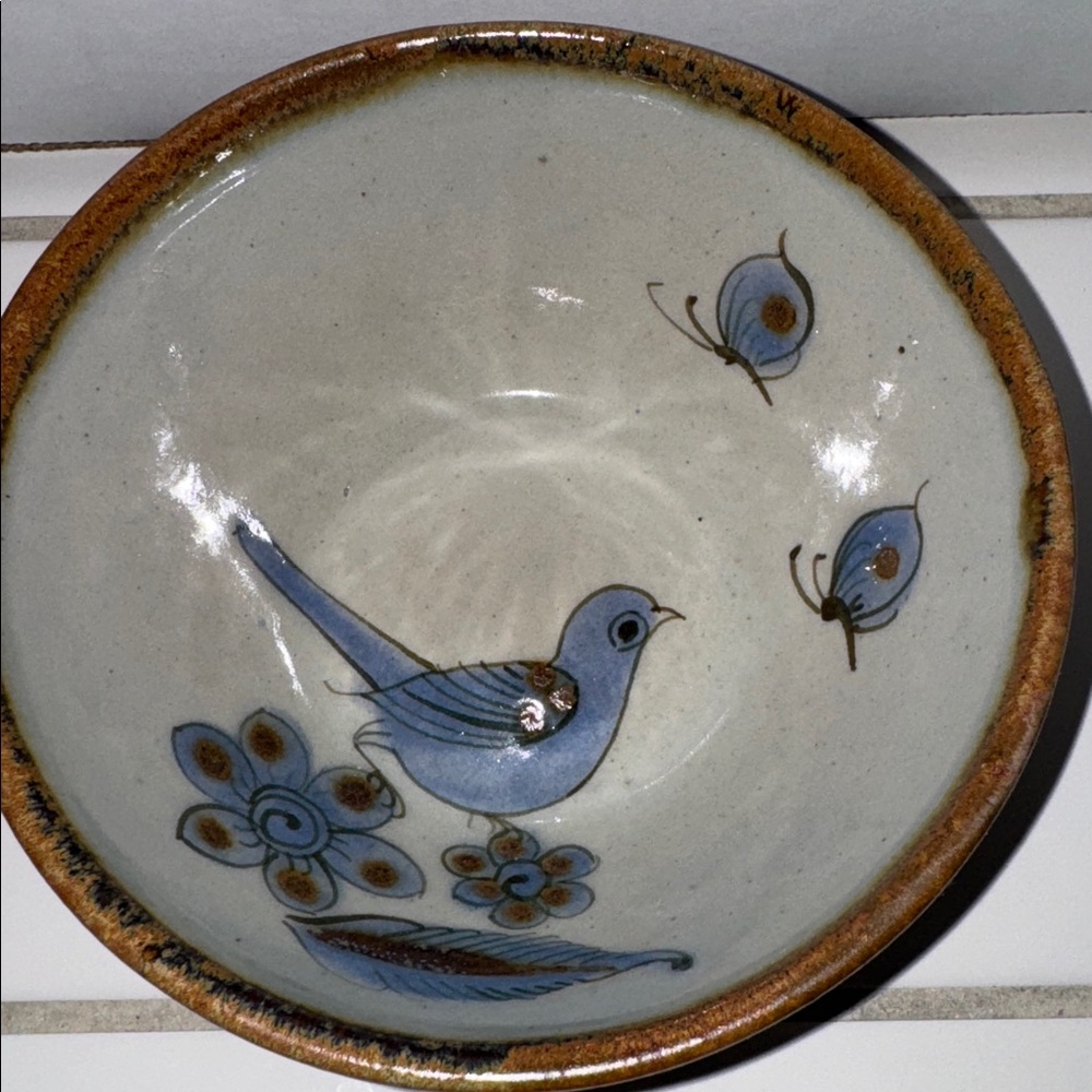 Ken Edwards Mexican TONALA POTTERY El Palomar 6.5” cereal bowl #4 🐈‍⬛